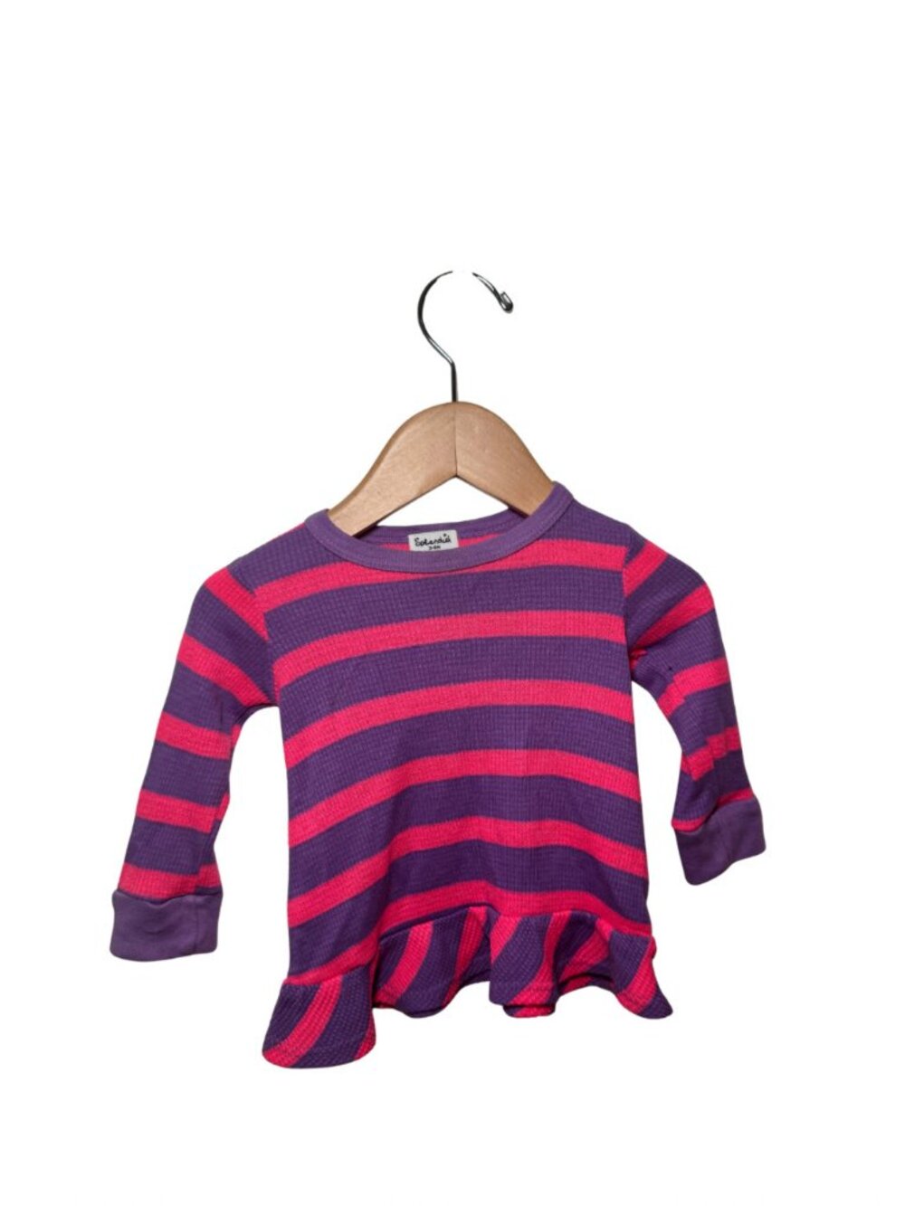 Splendid Pink Purple Striped Peplum Top 3-6M